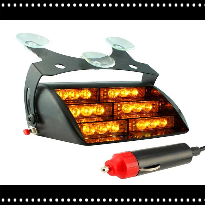 

1X Amber 18 Led Strobe Light Car Truck Van Side Police Firemen Emergency Ambulance Dash Beacon Flashing Auto Warning Lamp