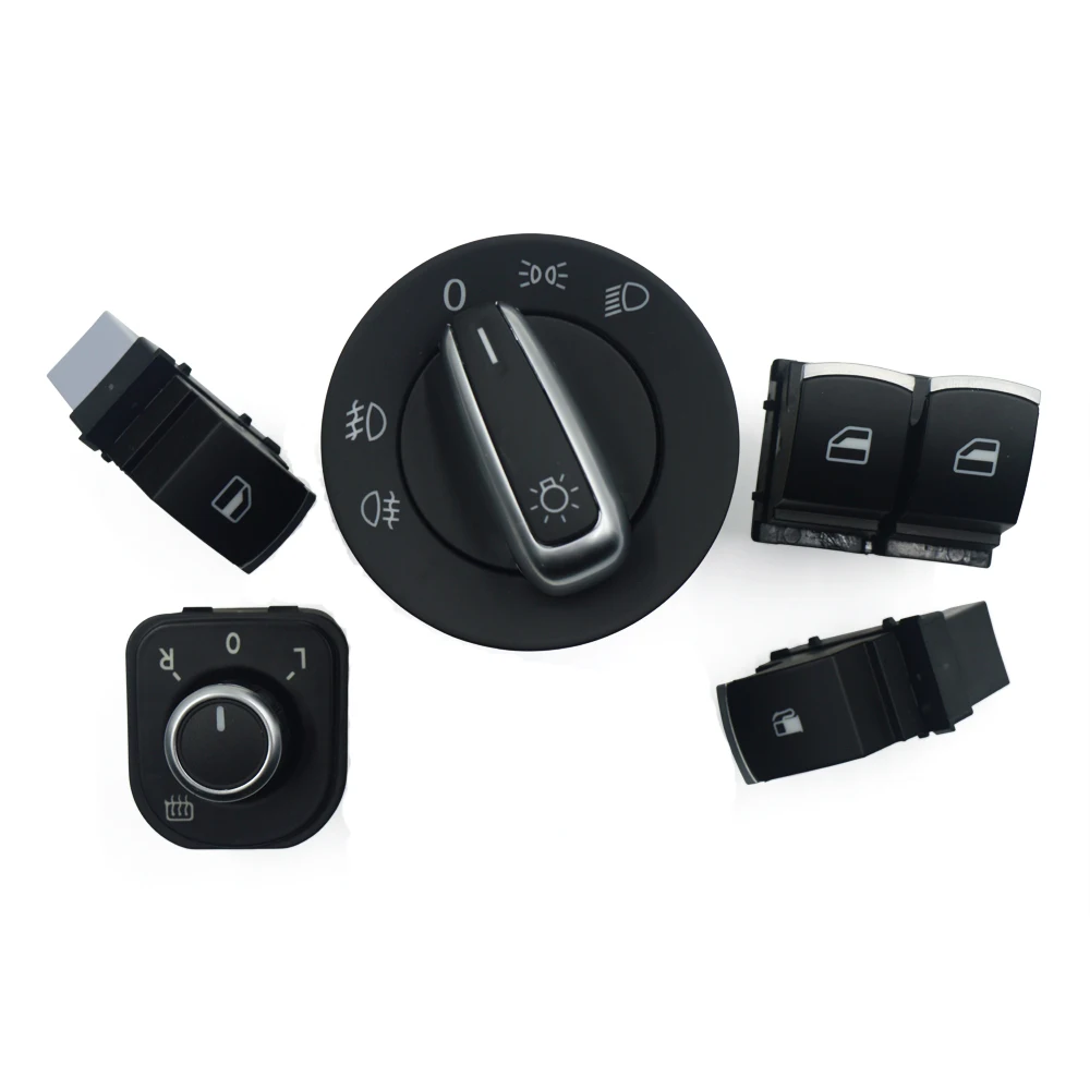 Window Mirror Headlight Fuel Control Switch For Vw Passat B6 Golf Mk5 6