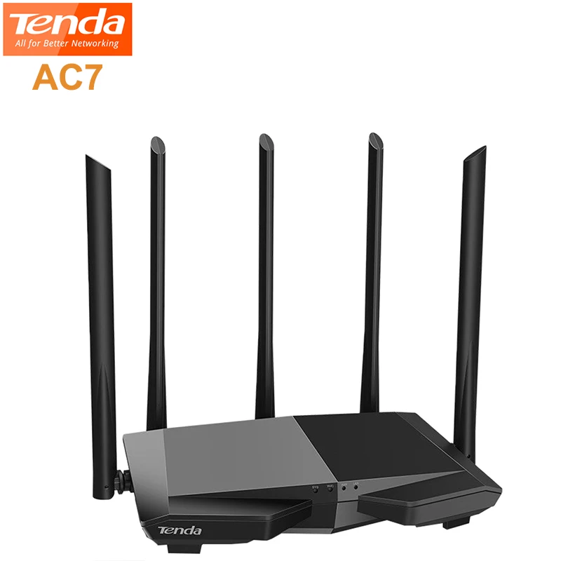 Tenda AC7 Wifi Routers 2.4Ghz/5.0Ghz Wi-fi Repeater 1*WAN+3*LAN 5*6dBi Antenna