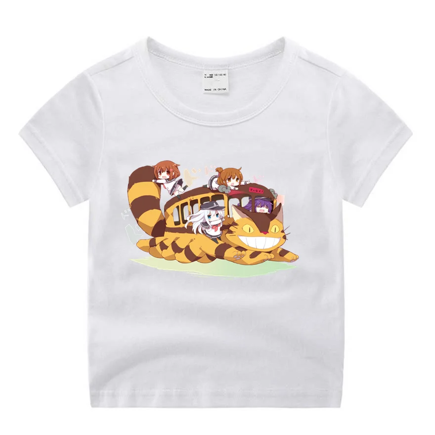 Одежда для маленьких мальчиков футболка с героями мультфильмов «Мой сосед Тоторо» и «Кот» и «автобус» детские летние топы с круглым вырезом Футболка для мальчиков и девочек - Цвет: P661-8