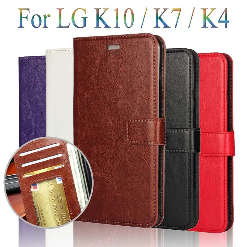 Чехол для LG K7 K10 2015/K10 2017 K8 V40 V30 классический бумажник из искусственной кожи флип