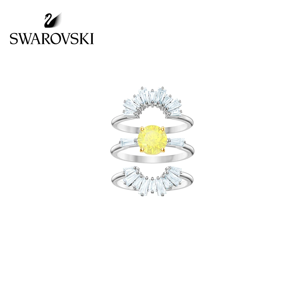 

Original Genuine Swarovski SUNSHINE Three in one ring with sun pattern crystal ring for lady Female rings ear ornament 5482508