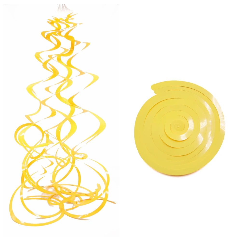 6 шт 20 цветов спиральный орнамент DIY металлический кулон Подвеска детский душ свадебное украшение день рождения декоративные украшения на вечеринку - Цвет: Candy-Yellow