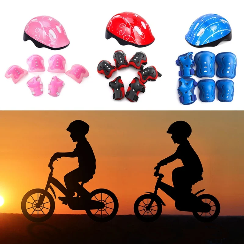 High Density Children Bike Helmet Skateboard Skating Cycling Riding Kids Bicycle Helmet Ciclismo Casco and Protective Knee Pads