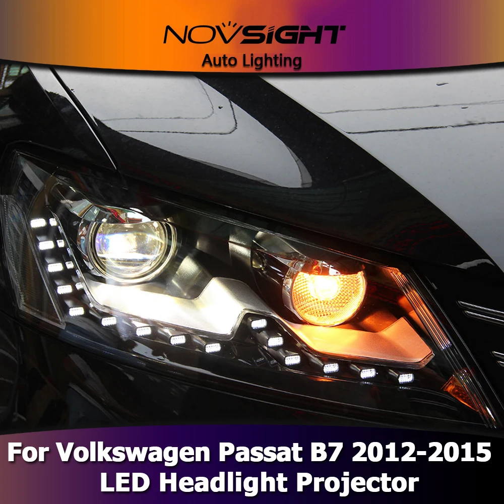 NOVSIGHT 2X светодиодные Налобные прожекторы сборки LED DRL Противотуманные фары для VW Passat B7 2012- американская версия
