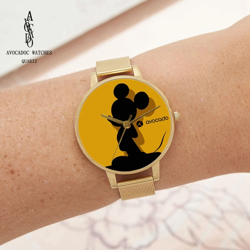 

Relogio Feminino 2019 Ladies Watch Clock Women Luxury Gold Stainless Steel Mesh Belt Minnie Mickey Mouse Cartoon Quartz Wristwat