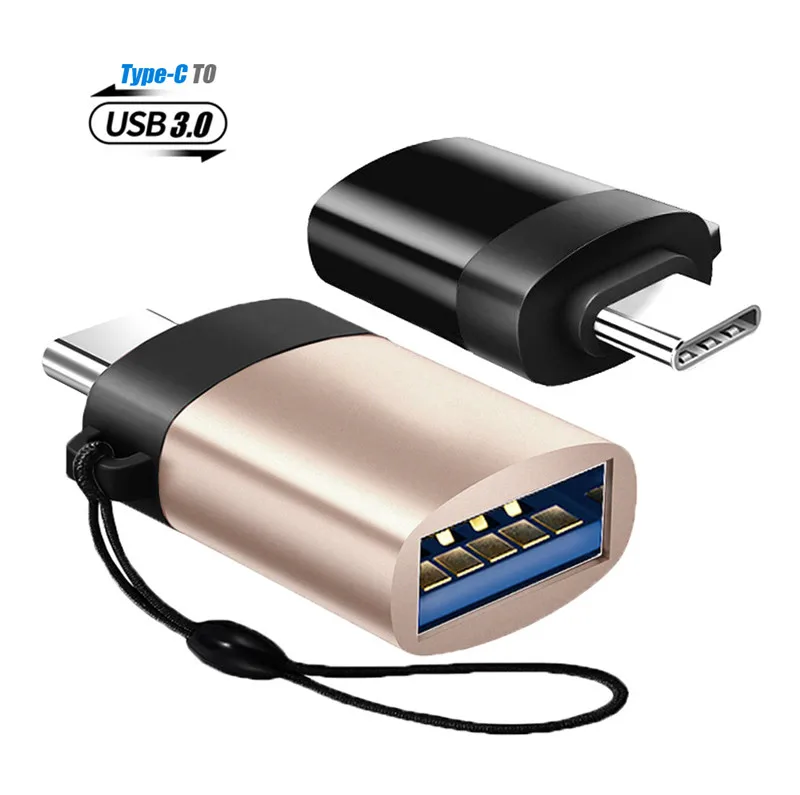 Адаптер OTG type-C к USB 3,0 для чтения флэш-накопитель Micro type C USB-C конвертер данных для зарядки клавиатуры мышь брелок на ремешке