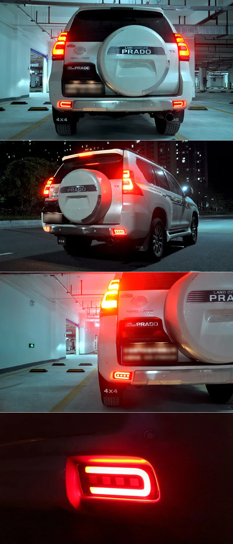 2 шт. светодиодный задний противотуманный фонарь для Toyota Land Cruise Prado 150 FJ150 Автомобильный светодиодный бампер светильник тормозной светильник сигнала поворота указатель с отражателем