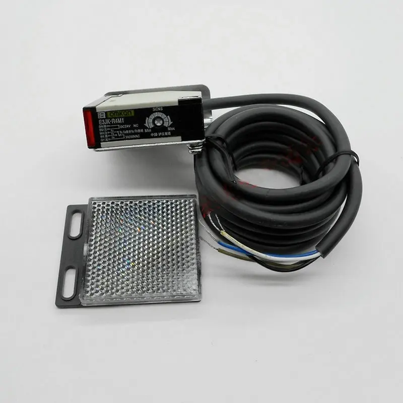 

8pcs E3JK-R4M1 DC 12-24V AC 90-250V Proximity Switch Retroreflective Photoelectric Sensor Switch with 2M Cable