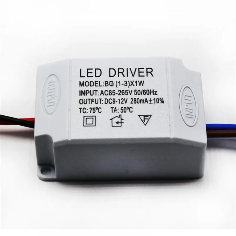 

AC 85V-265V to DC 9-12V LED Electronic Transformer Power Supply Driver (1-3) X1W LED Rectifier Motor Driver Accessories Supplies