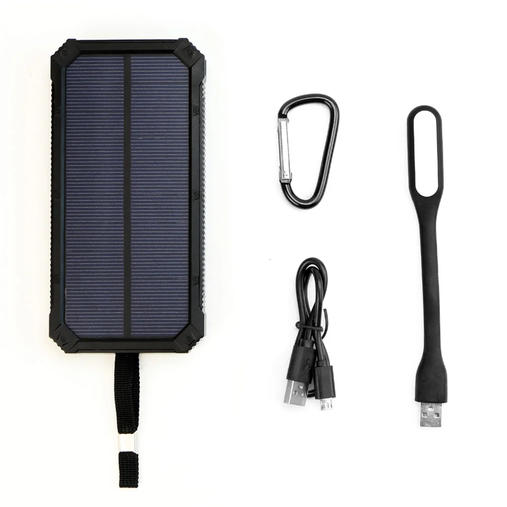 

Portable Solar Charger 15000mAh Solar Power Bank with LED Lamp for iPhone 5 6 6s 7 8 X Plus Samsung ipad Huawei Cell Phone