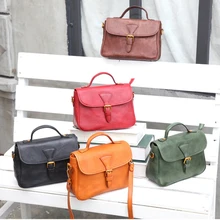 YIFANGZHE Retro Women Leather Messenger Bags, High Quality Genuine Cowhide Leather Crossbody /Shoulder Bag Vintage Handbags emini house retro style split leather shoulder bag fashion handbags women messenger bags high quality crossbody bags for women