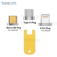 Магнитный Тип C/Micro USB штекер/Lightng 8 контактный кабель для зарядки переходник для Android для iPhone X 8 7 6 Магнитный кабель штекер