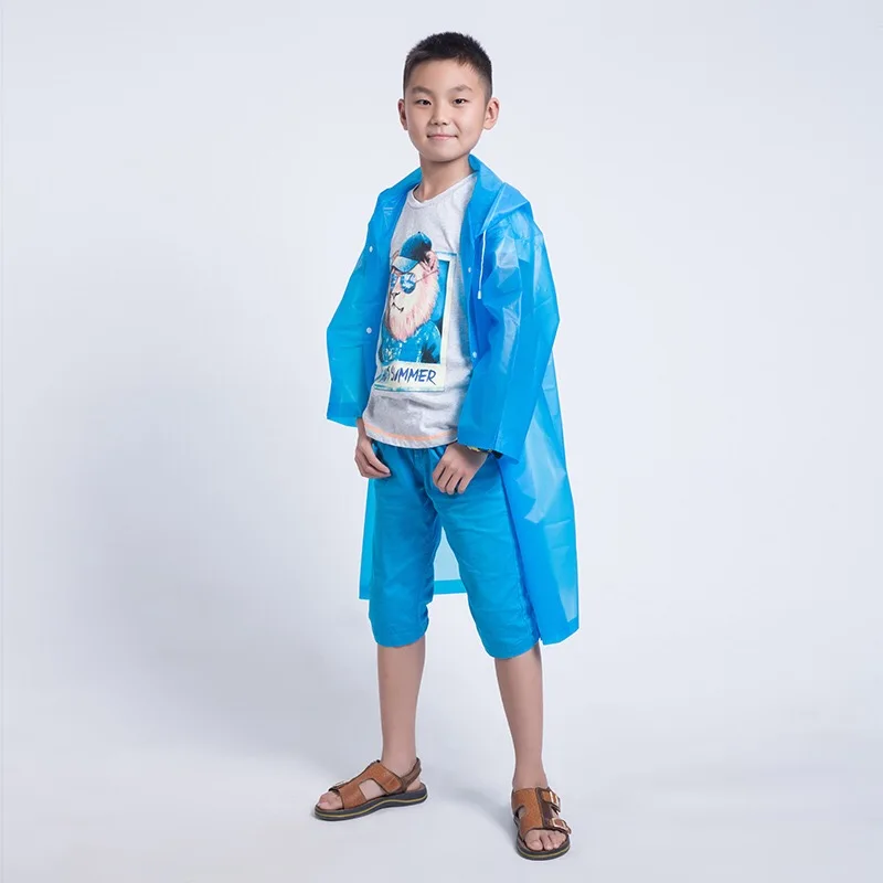 Многоразовый детский дождевик непромокаемое пончо с капюшоном|poncho rainwear|children