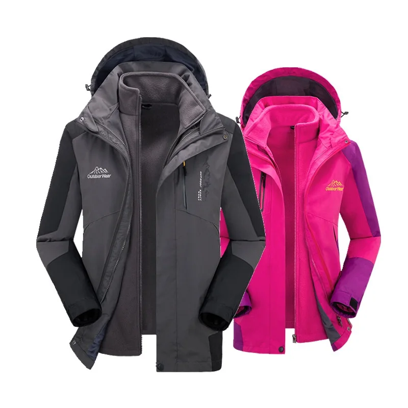 

Men Women Winter Outdoor Hiking Jacket Waterproof Windproof Coat Couple Lover Trekking Climbing Fleece Warm Jackets AA12063