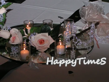 

15pcs/lot Luxury Wedding Decoration 30cm Diameters Round Mirror Plate For Table Decoration Center Piece