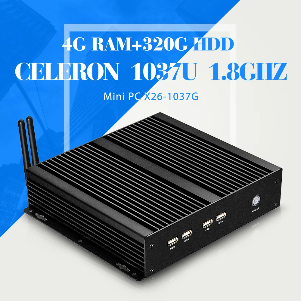celeron C1037U 4g ram 320g hdd 4 com 8 usb 1 RJ 45 thin client mini