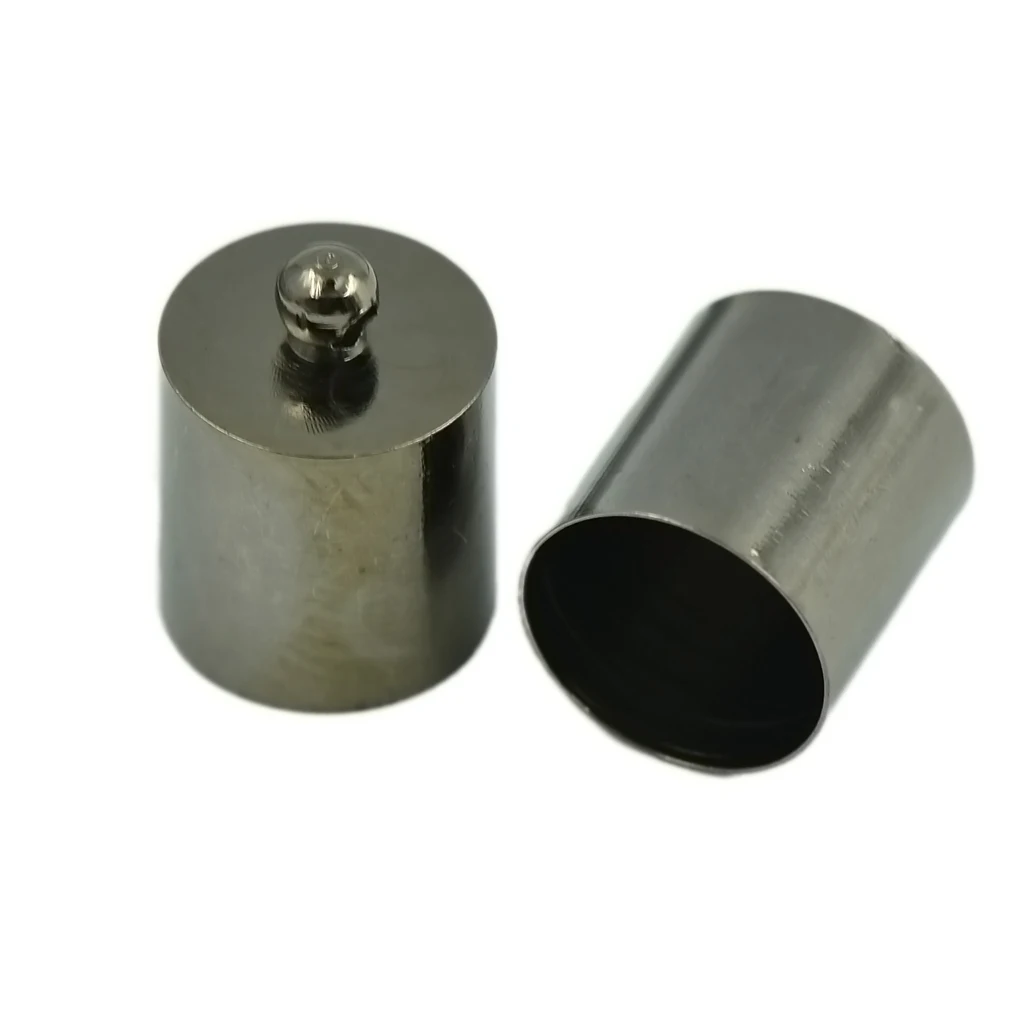 10Pcs 10mm Brass End Cap Kumihimo Rattail Cord DIY Jewelry Making Metalic  Brass End Caps Jewelry Findings Black