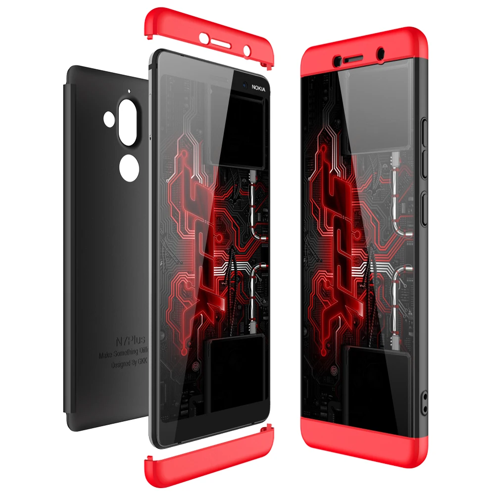 Для Nokia 6 7 Plus 8 1X6X7 чехол 360 полная защита ударопрочный 3 в 1 Тонкий Жесткий ПК