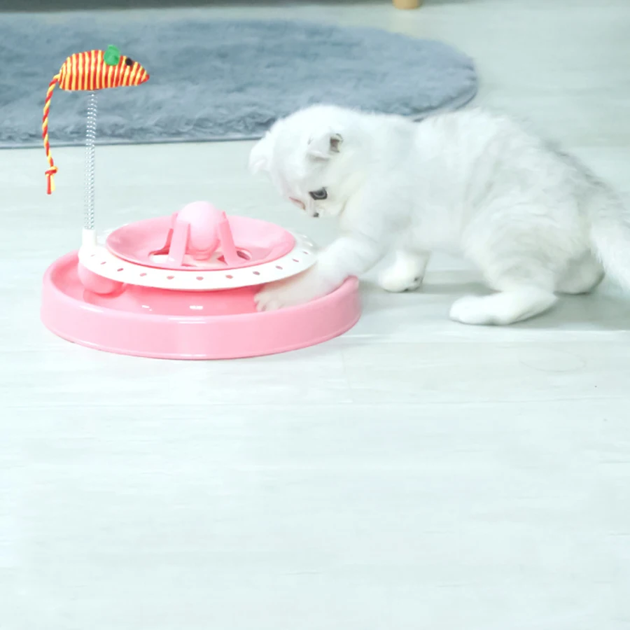 

Funny Game Cat Toy Mouse Turntable Crazy Ball Interactive Triple Play Disc Puppy Toys Huisdieren Pet Toy Cats Products 50DC0023