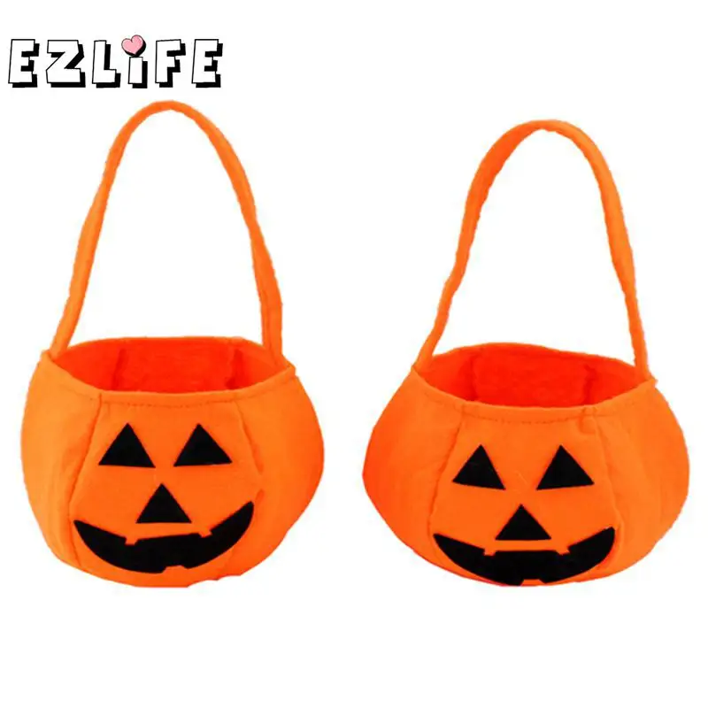 

Halloween Foldable Candy Smile Pumpkin Bag Folding Personality Candy Gift Basket Wacky Expressions Treat or Tricky Bag KT0768