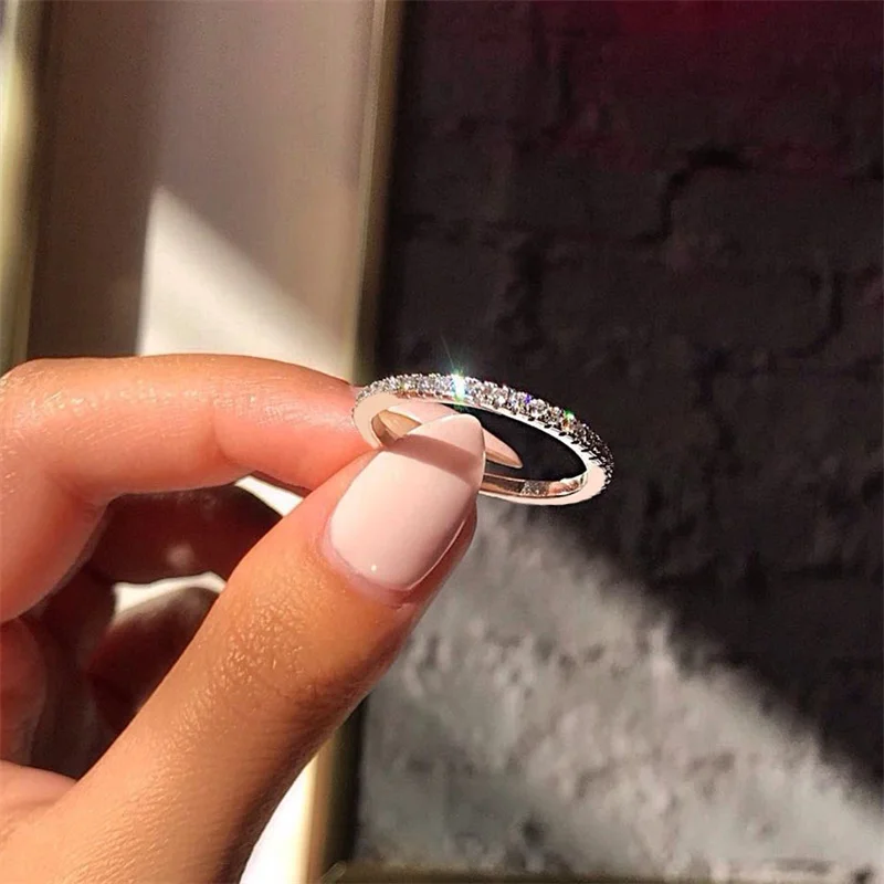 

Fashion Original 100% 925 Sterling Silver Band Ring Women Wedding Jewelry Gift