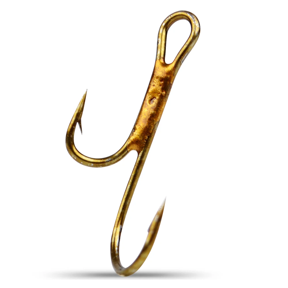 FISH KING High Carbon Steel fishing hook 20Pcs/lot 1# 2# 4# 6# 8# soft bait Double Gold Barbed Hook fishing Tackle accessories