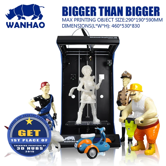 Best Value WANHAO Fully Assembled 3D Printer D5S Largest Printing Area 3D Printer Kit with Free filament and shipping cost