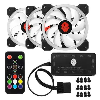 

S SKYEE Computer Case Cooling Fans 120mmX120mmX25mm RGB Adjust LED 6ps 12V Quiet And Remote Silent Fans For Computer CPU