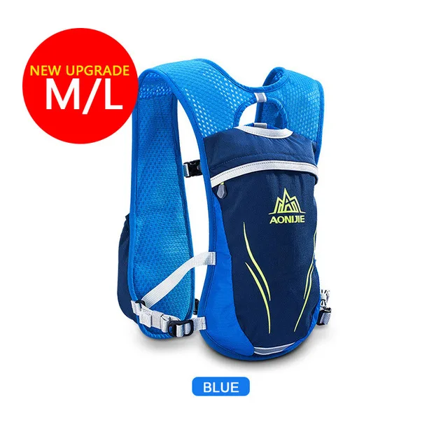 Blue ML Size AONIJIE рюкзак беговой водоотталкивающий для марафонов нейлоновые сумки для активного отдыха и бега походный рюкзак жилет марафон беговые велосипедные рюкзаки 5.5L - Цвет: Blue ML Size