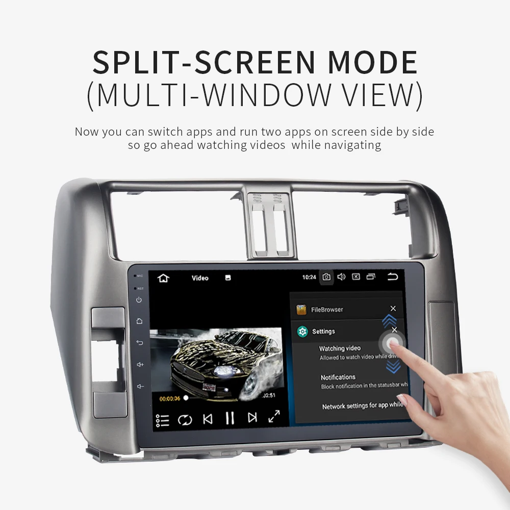 Perfect 9" IPS Android 9.0 Car Multimedia player for Toyota Prado 150 2010 2011 2012 2013 Radio with 8-Core 4Gb+32Gb Built-in GPS wifi 2
