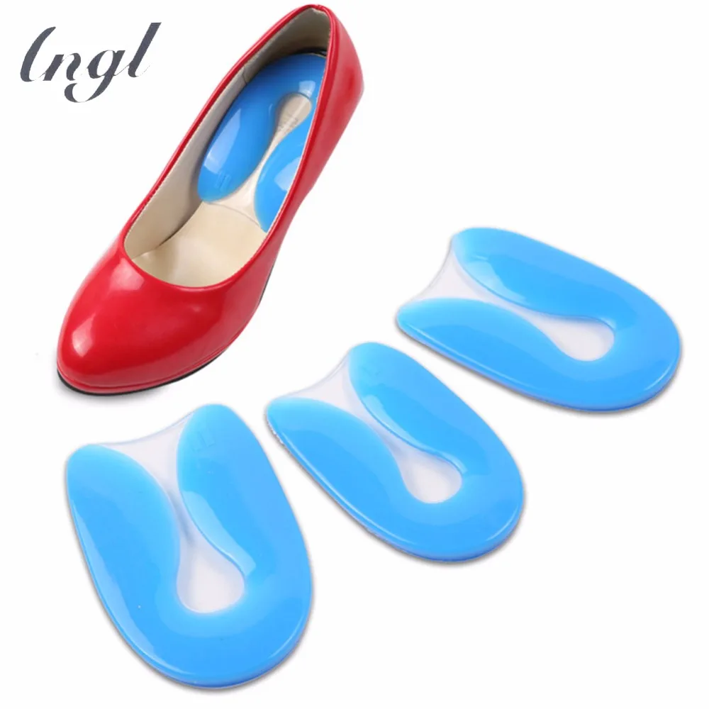 

1 Pairs Silicon Gel U-Shaped Spur Cup Heel-Plantar Faciitis Cushion Remission Correction Help walking easier Large Size