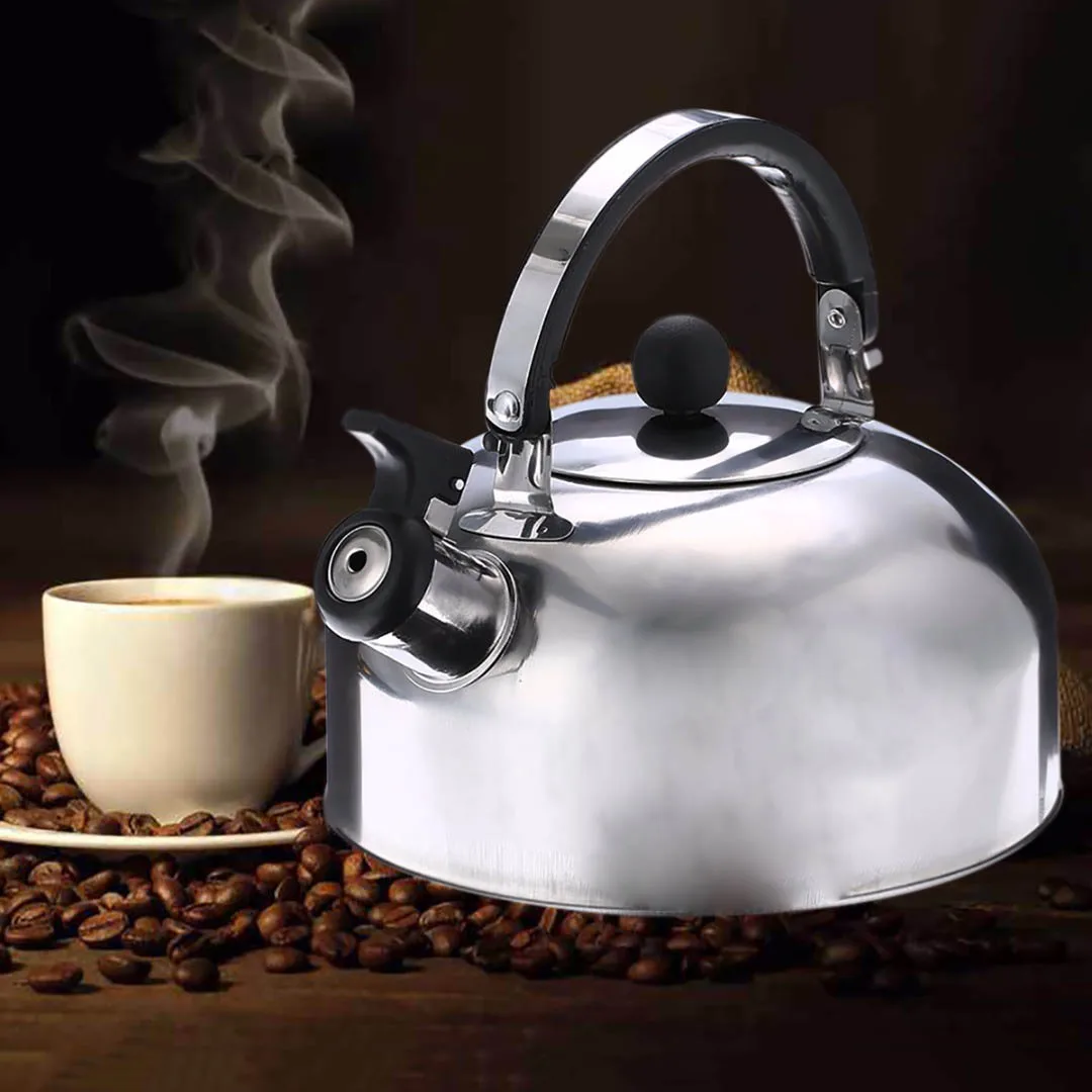 JX-LCLYL 2L Stainless Steel Whistle Tea Kettle Water Pot Heat Assitant Handle Silver New