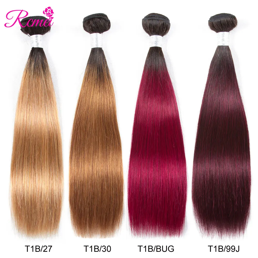 Straight Hair Ombre Hair Bundles 1B27 1B30 1B99J 1BBURGUNDY
