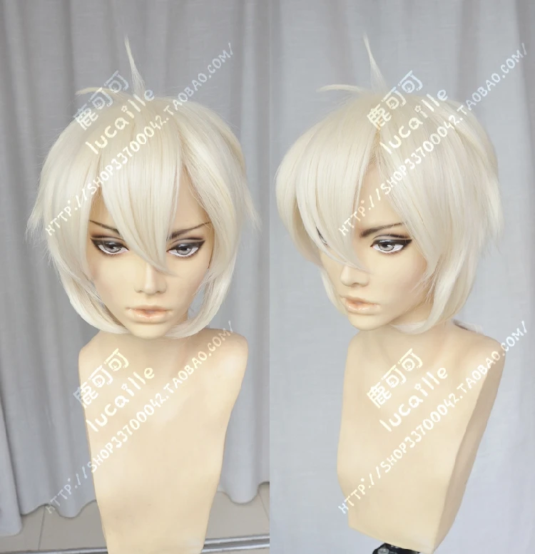 Парик для косплея Аниме D.Gray man Allen Walker Короткие светильник тые пушистые