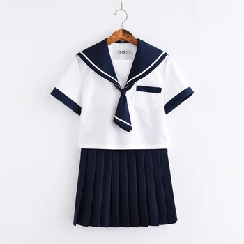 

New Arrival Japanese Blue/Green JK Sets School Uniform Girls Sakura Autumn High School Women Novelty Sailor Suits Uniform