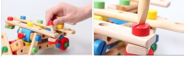 Монтессори детские игрушки деревянные модели строительные наборы гайка-комбинация Обучающие образовательные дошкольные Обучающие игрушки Brinquedos Juguets