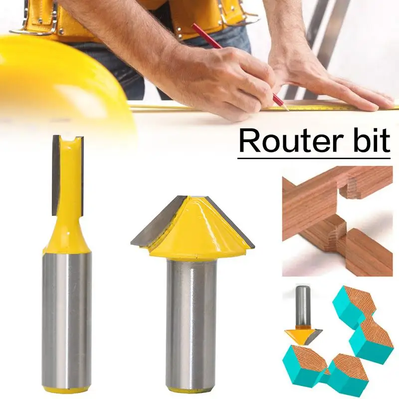 

High Efficiency 1/2 Handle Wood Door And Window Milling Cutter 2 In 1 Set