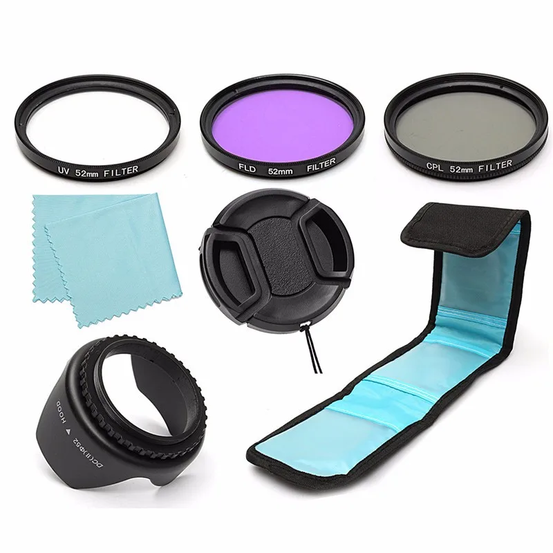 7 шт. 52 мм UV CPL круговой поляризационный FLD фильтр объектива Комплект бленда для Canon для Nikon цифровой камеры SLR DSLR