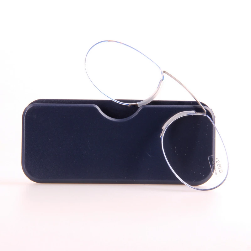 Mayitr, 1 шт., портативные карманные очки для чтения в носу, зажим для носа, очки для чтения, без оправы, с зажимом, кошелек, для отдыха на носу, очки для чтения - Цвет оправы: Blue