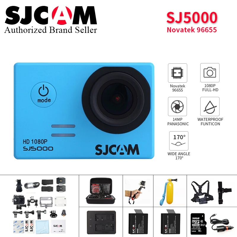 

Original SJCAM SJ5000 Basic action camera Diving 30M waterproof Mini extreme Sport Camcorder DV with monopod camera bag option