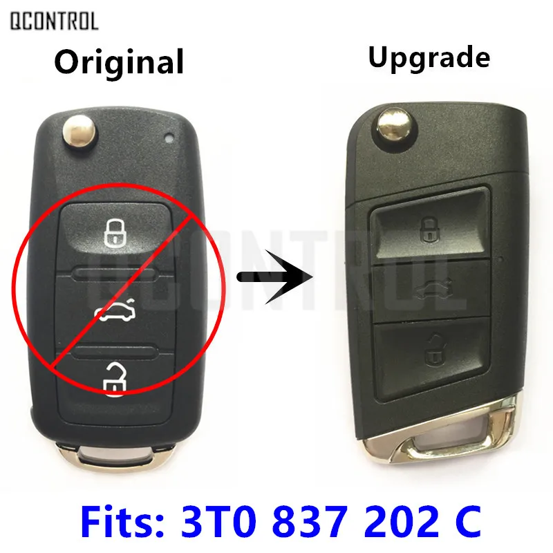 Обновленный Автомобильный Дистанционный ключ QCONTROL для SKODA 3T0837202C