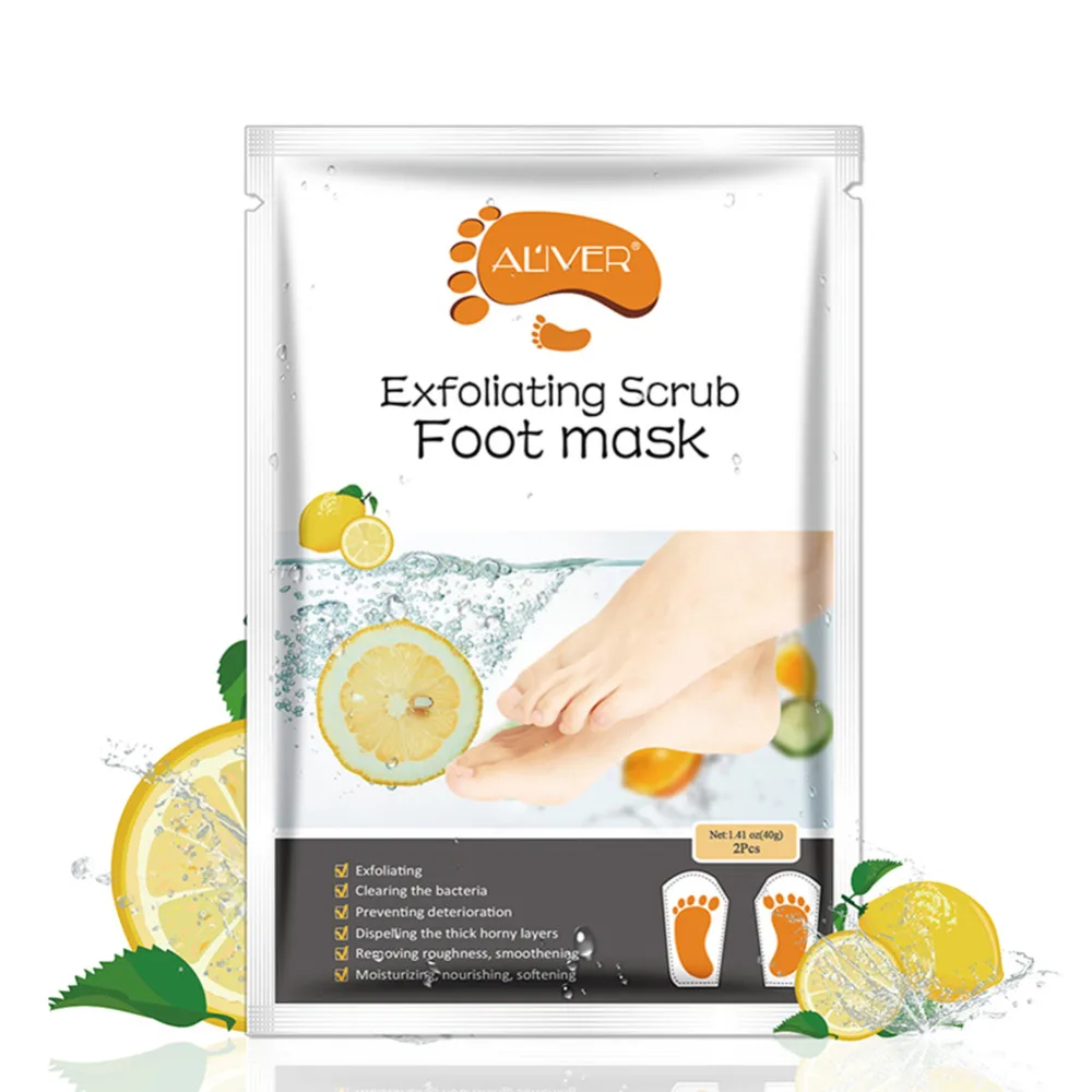 

1 Pair Lemon Exfoliating Foot Mask Moisturizing Hydrating Whitening Feet Care Remove Dead Skin Foot Peel Foot Mask TSLM2