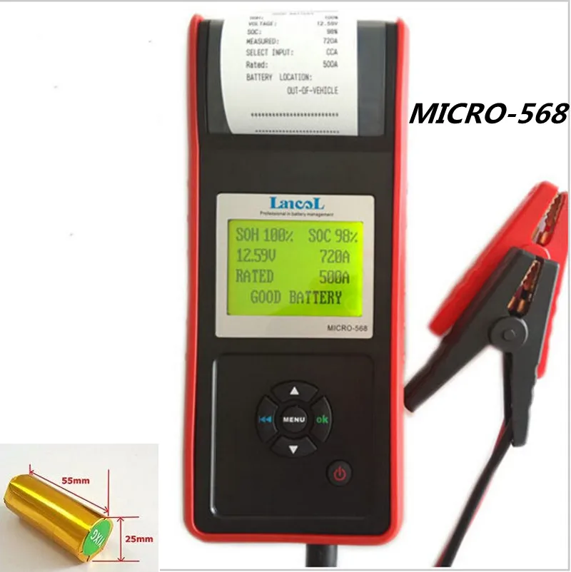 Многоязычный тестер проводимостей для аккумуляторов Lancol 200ач 2000CCA MICRO 568|battery load