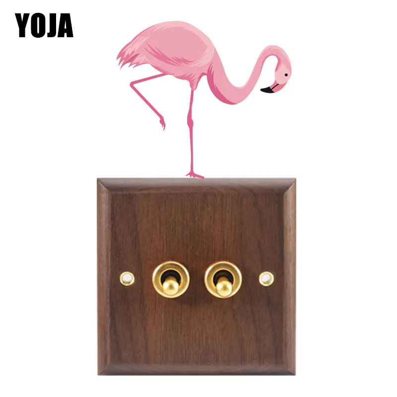 

YOJA Flamingo With Pink Elbow Nice Beautiful Design Switch Sticker PVC Room Decor Wall Decal 8SS1010