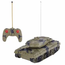 Kids 1 24 4CH Electric Remote Control Tank Fighting Vehicles Battle Light Music RC Radio Tank
