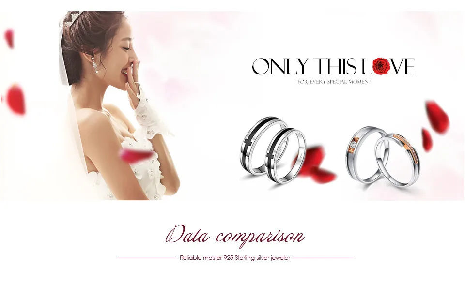 YFN чистый кольца из стерлингового серебра 925 для Для женщин Micro Pave Цирконий Для женщин обручальное кольцо GNJ0031