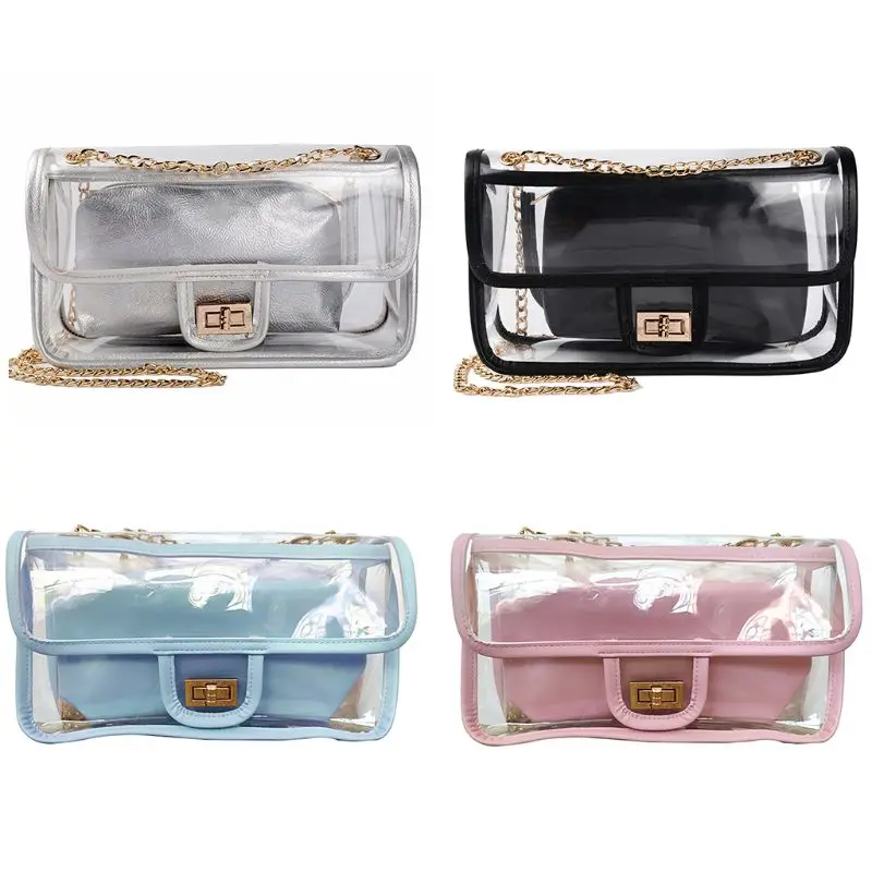 

2019 Women Transparent Small Handbag Shoulder Bag Summer Beach Purse Crossbody Tote