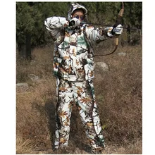 Зимняя уличная охотничья Водонепроницаемая теплая куртка+ брюки для походов, кемпинга, рыбалки, верховой езды, альпинизма, ветрозащитные зимние бионические камуфляжные костюмы