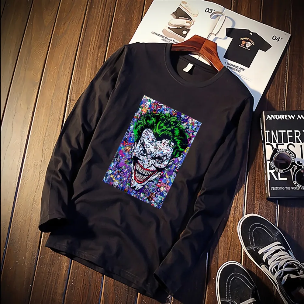 

Joker Batman Abstract Movie Figures Funny Tshirt Custom Cotton O Neck Top Tees Plus Size Long Sleeve Brand Unisex Shirts